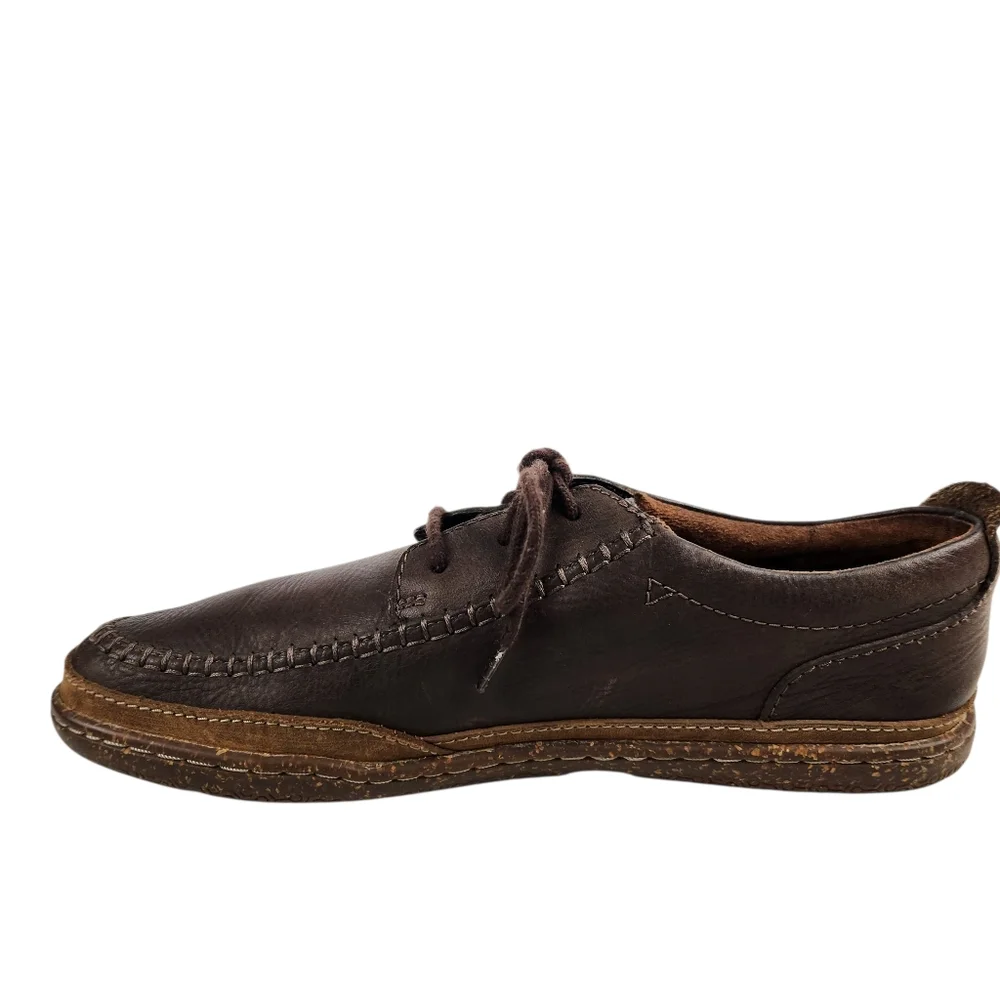 Clarks Trapell Pace Brown Leather Oxfords Moc Derby Wallabee Shoes Mens Size 8.5